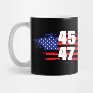 45 47 Trump Vintage USA Flag 2024 Mug